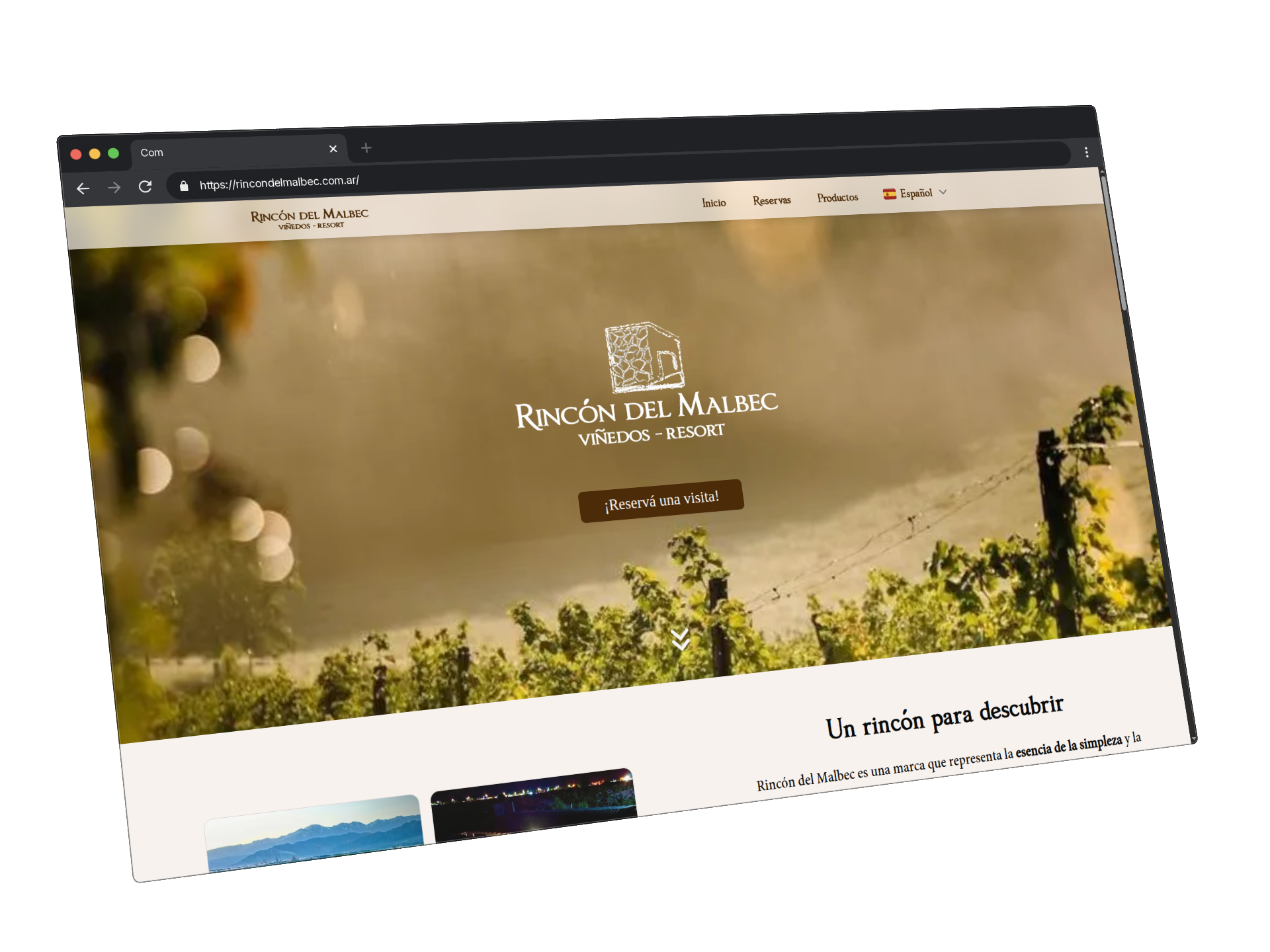 Captura de pantalla del proyecto Rincón del Malbec